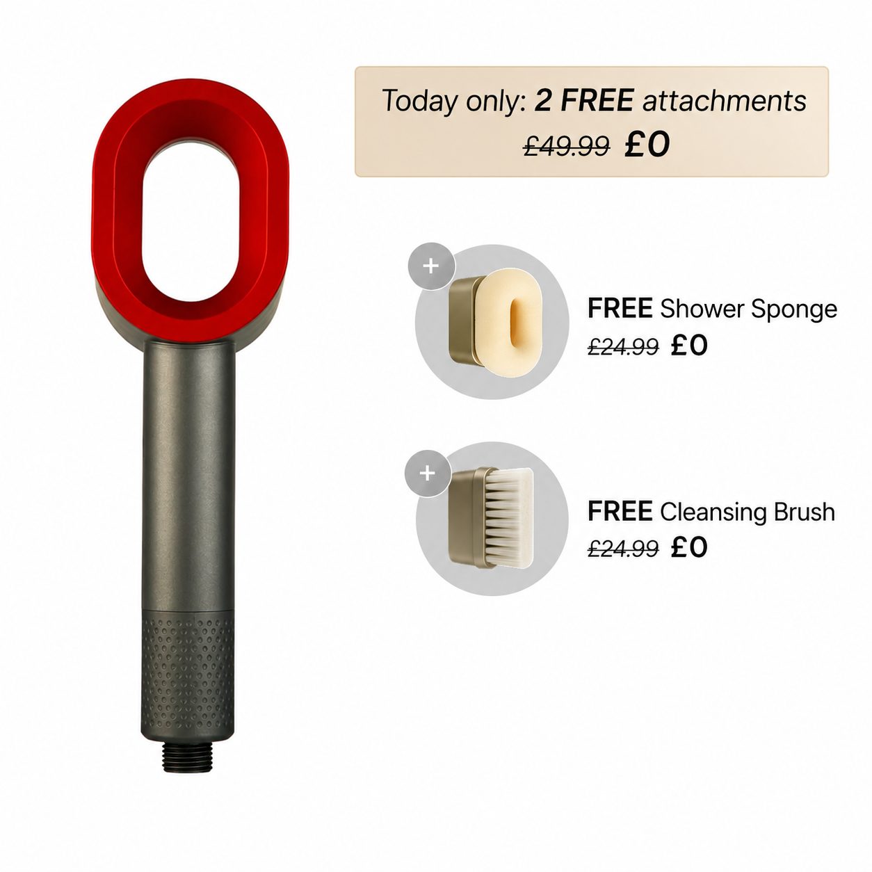 Pure 3-in-1 Beauty Filter Shower Head + 2 Care Attachments