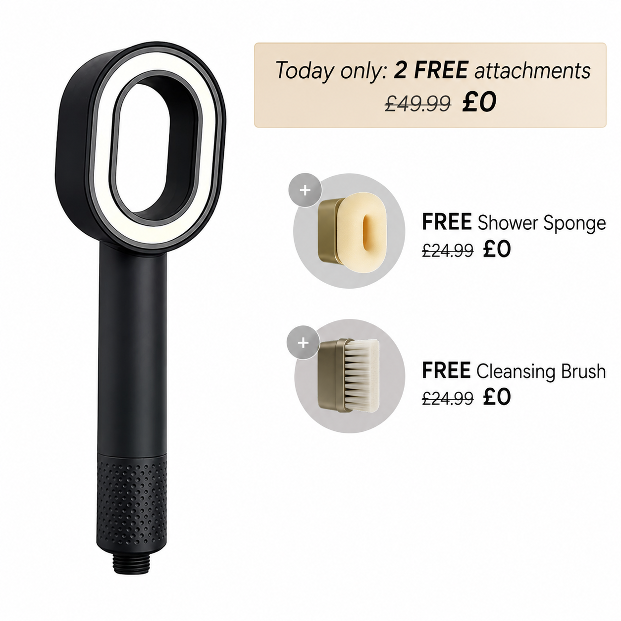 Pure 3-in-1 Beauty Filter Shower Head + 2 Care Attachments
