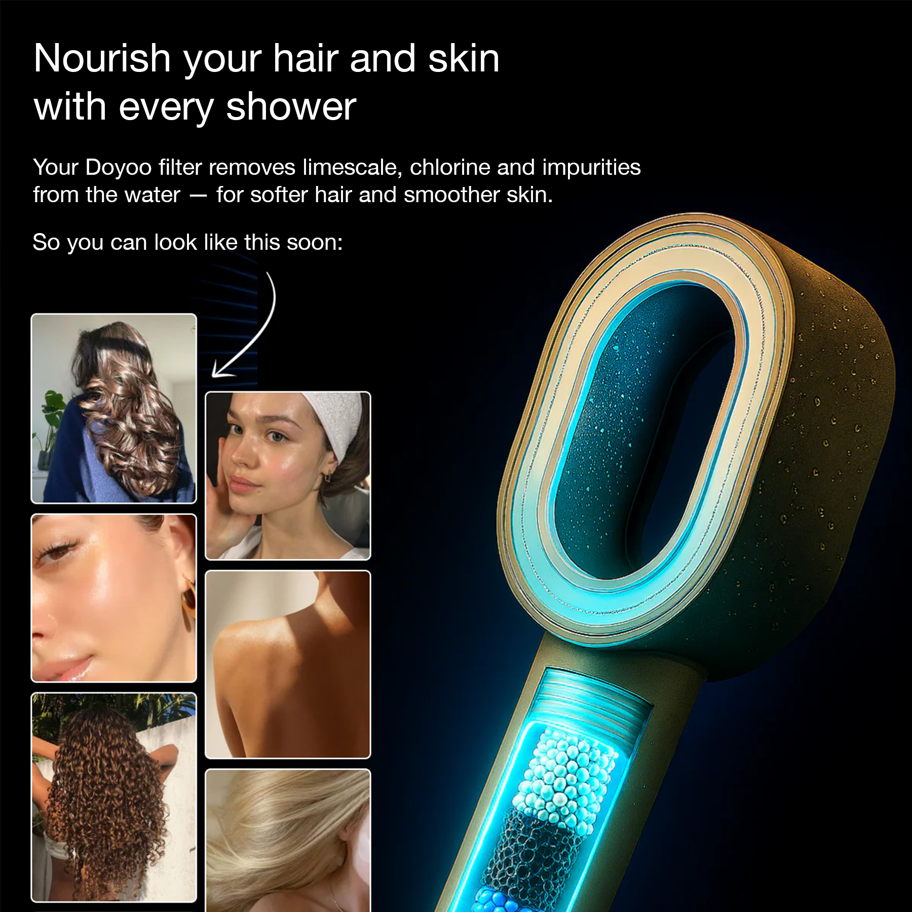 Pure 3-in-1 Beauty Filter Shower Head + 2 Care Attachments